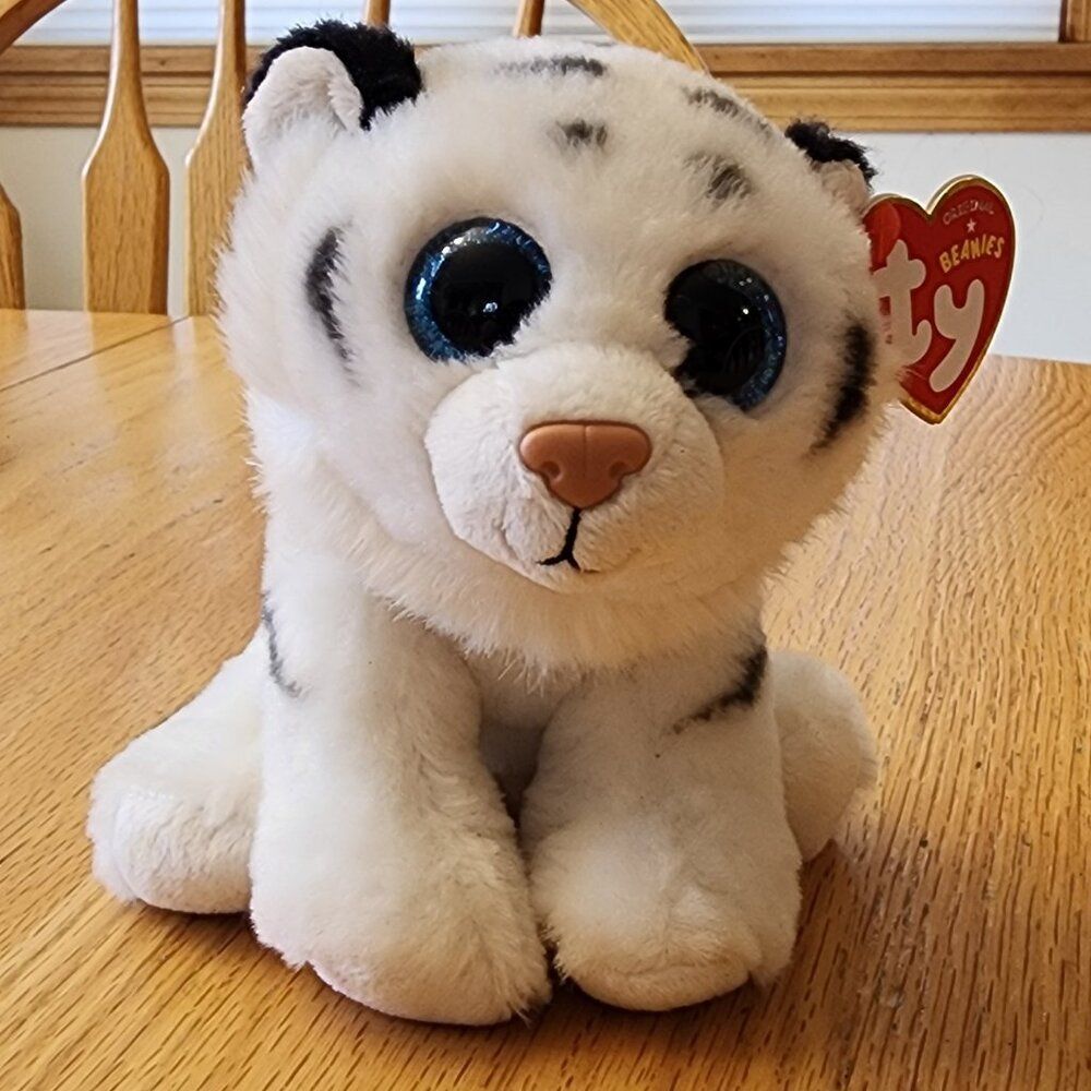 NWT Ty "Tundra" White Tiger Beanie Baby Stuffed Animal Toy